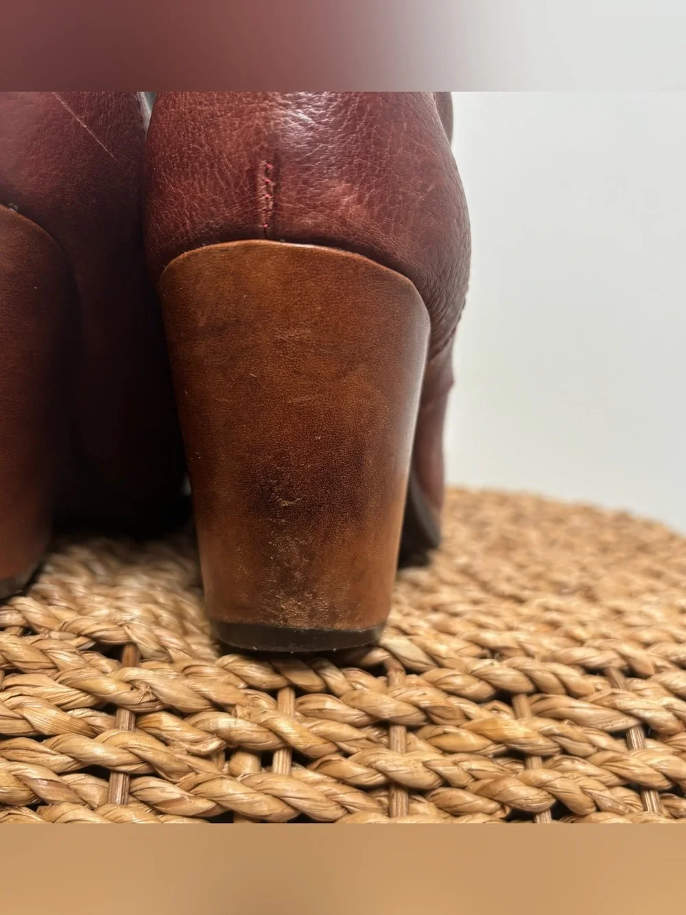 Kork Ease Kalpana Burgundy Leather Ankle Boots Size 7.5